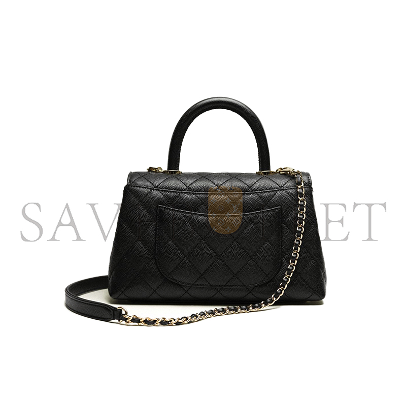 Ch*el small top handle flap bag a92990 (24*14*10cm)